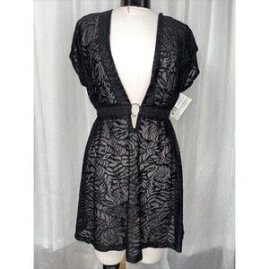 J. Valdi Women's Swimsuit Cover Up Black Lace Size Med